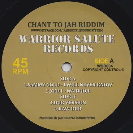 Sammy Gold / Zed I - I Will Never Know / Warrior