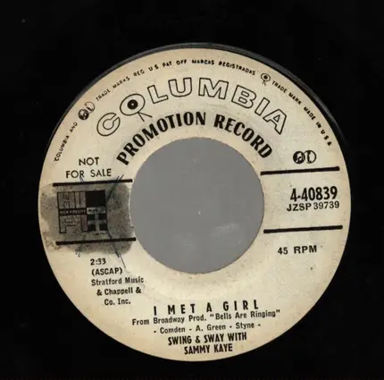 Sammy Kaye - Mountain Of Kisses / I Met A Girl