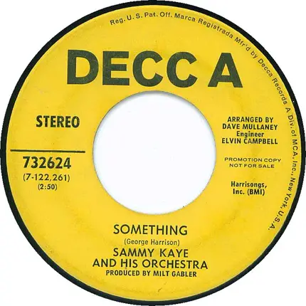 Sammy Kaye and His Orchestra - Something / Juanita Love Theme (Strange My Love)