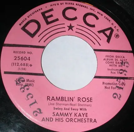 Sammy Kaye And His Orchestra - Roses Are Red / Ramblin' Rose