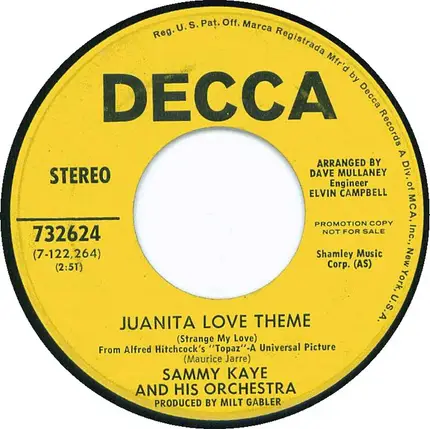 Sammy Kaye and His Orchestra - Something / Juanita Love Theme (Strange My Love)