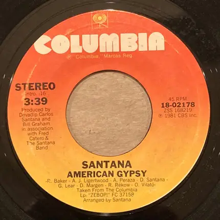 Santana - The Sensitive Kind / American Gypsy