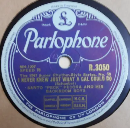 Santo Pecora And His Back Room Boys - Magnolia Blues / I Never Knew Just What A Gal Could Do
