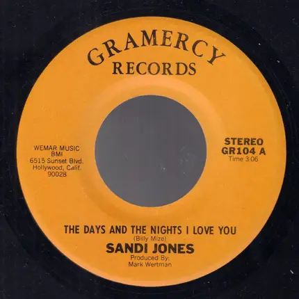 Sandi Jones - The Days And The Nights I Love You/ Something Pretty Bad