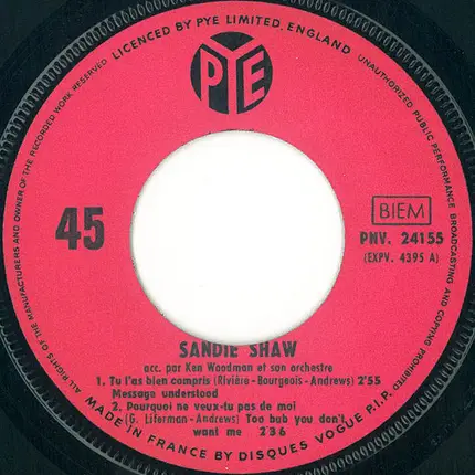 Sandie Shaw - Tu L'as Bien Compris