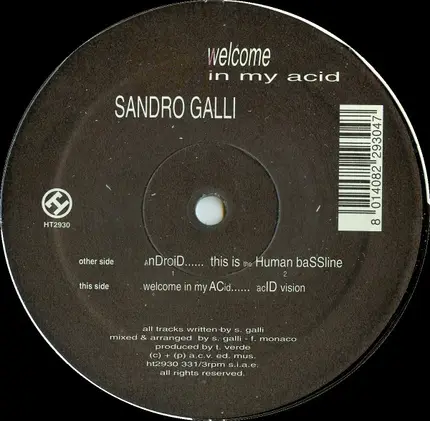 Sandro Galli - Welcome In My Acid