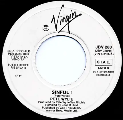 Sandra / Pete Wylie - Innocent Love / Sinful!