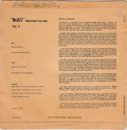 Sandy Brown's Jazz Band - McJazz Vol. 2