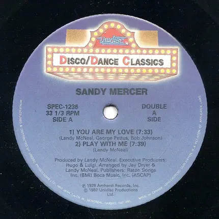 Sandy Mercer / The Softones - You Are My Love / Play With Me / That Old Black Magic