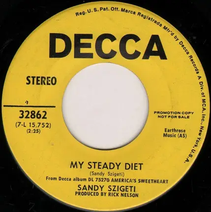 Sandy Szigeti - America's Sweetheart / My Steady Diet