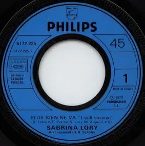 Sabrina Lory - Plus Rien Ne Va (I Will Survive) / Oh Nuit