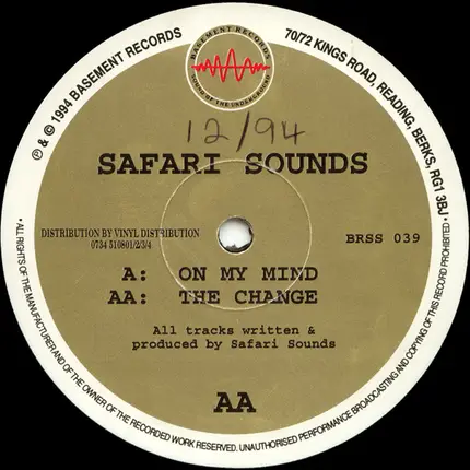 Safari Sounds - On My Mind / The Change