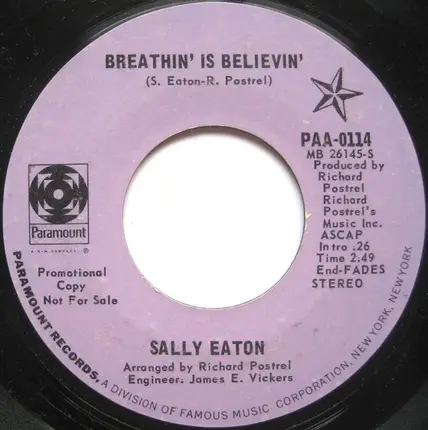 Sally Eaton - Breathin' Is Believin' / I Can Afford