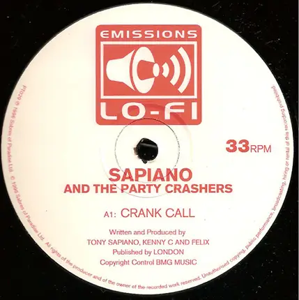 Sapiano And The Partycrashers - Crank Call