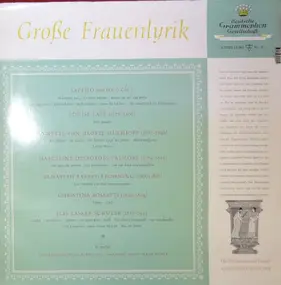 Annette Von Droste-Hülshoff - Große Frauenlyrik