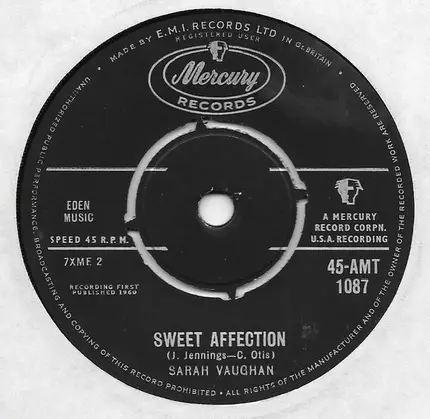 Sarah Vaughan - Sweet Affection / Don't Look At Me That Way