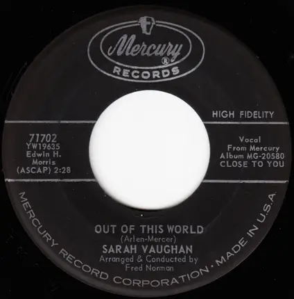 Sarah Vaughan - Close To You / Out Of This World
