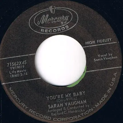 Sarah Vaughan - Eternally / You're My Baby