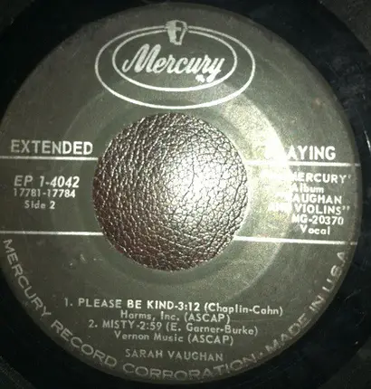 Sarah Vaughan - Gone With The Wind EP