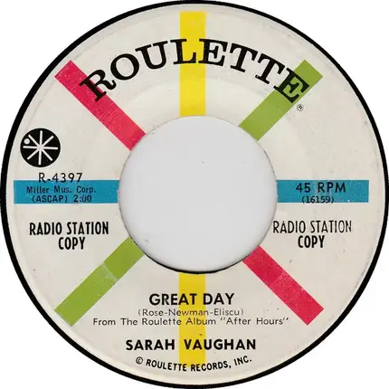Sarah Vaughan - Great Day / If Love Is Good To Me