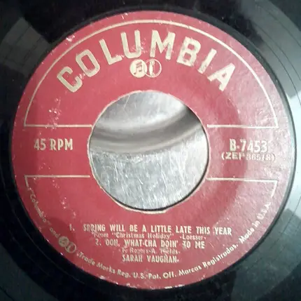 Sarah Vaughan - Spring Will Be A Little Late This Year