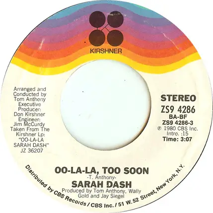 Sarah Dash - Oo-La-La, Too Soon