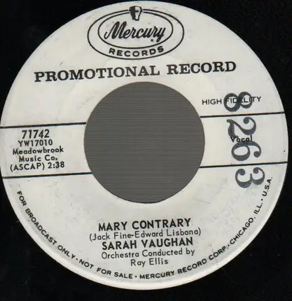 Sarah Vaughan - Mary Contrary / If You Are But A Dream