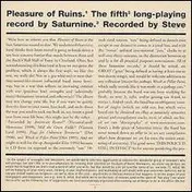 Saturnine - Pleasure of Ruins
