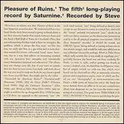 CD - Saturnine - Pleasure Of Ruins