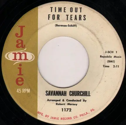 Savannah Churchill - Time Out For Tears / I Want To Be Loved