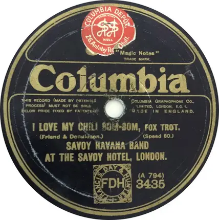 Savoy Havana Band - I Love My Chili Bom Bom / Pasadena