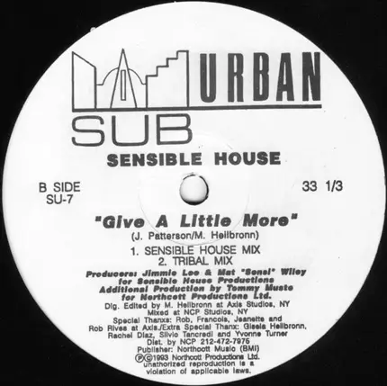 Sensible House - Give A Little More
