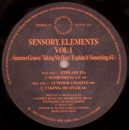 Sensory Elements - Vol 1