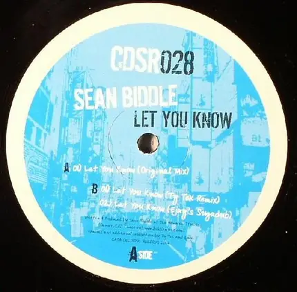 Sean Biddle - Let You Know