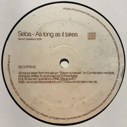 Seba - Day By Night / As Long As It Takes