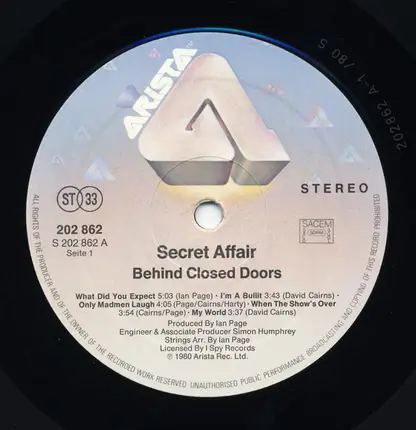 Secret Affair - Behind Closed Doors