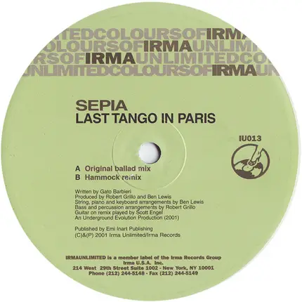 Sepia - Last Tango In Paris