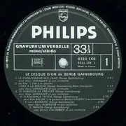LP - Serge Gainsbourg - Le Disque D'Or