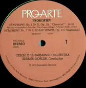 LP - Sergei Prokofiev , The Czech Philharmonic Orchestra , Zdeněk Košler - Symphony No.1 In D 'Classical' / Symphony No.7 In C-Sharp Minor