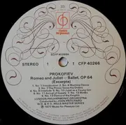 LP - Sergei Prokofiev , The London Philharmonic Orchestra , John Pritchard - Prokofiev Excerpts From The Ballet Romeo & Juliet