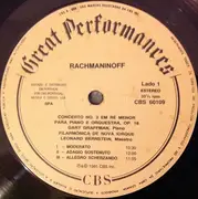 LP - Sergei Vasilyevich Rachmaninoff - Concerto No. 2 Para Piano / Rapsódia Sobre Um Tema De Paganini