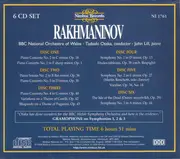 CD-Box - Sergei Vasilyevich Rachmaninoff , BBC National Orchestra Of Wales , Tadaaki Otaka , John Lill - Symphonies • Orchestral Works • Concertos - Fat Box