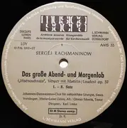 LP - Rachmaninoff - Das Große Abend- Und Morgenlob, Op.37 - + Inserts