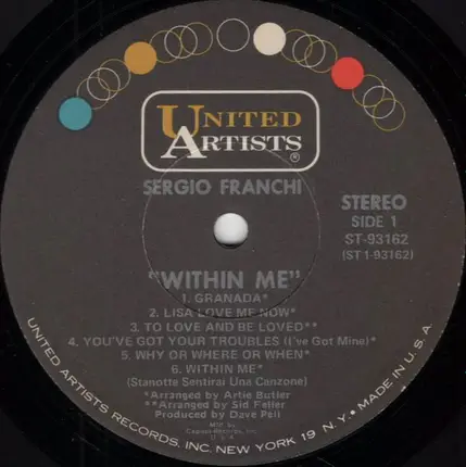 Sergio Franchi - Within Me