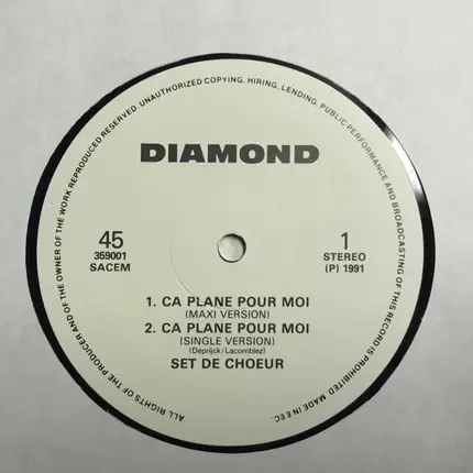 Set De Choeur - Ca Plane Pour Moi