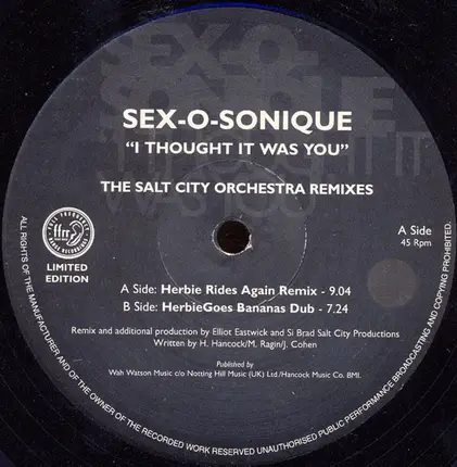 Sex-O-Sonique - I Thought It Was You (The Salt City Orchestra Remixes)