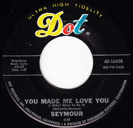 Seymour - Strippers Sugar Blues / You Made Me Love You (I Didn't Want To Do It)