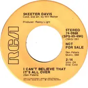 7inch Vinyl Single - Skeeter Davis - I Can't Believe That It's All Over