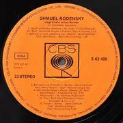 LP - Shmuel Rodensky - Shmuel Rodensky singt Lieder seiner Heimat