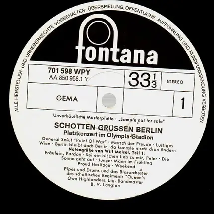 Shotten Grüssen Berlin - Platzkonzert Im Olympia-Stadion